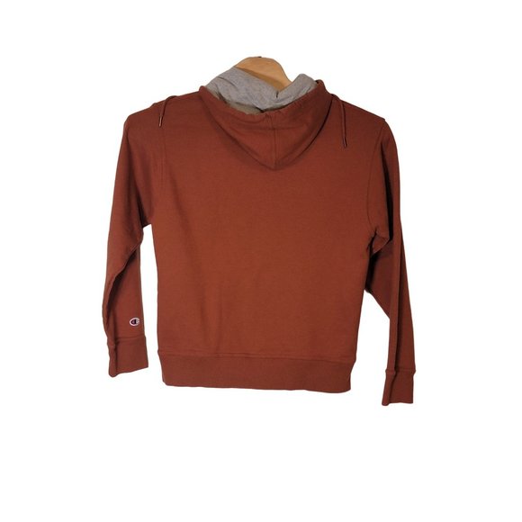 Champion Hooded Sweatshirt Pull Over Rust/Brown‎ Long Sleeve Hoodie Size Men's M - Picture 2 of 7
